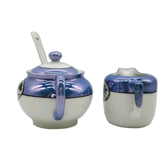 Noritake Blue Luster Sugar/Spoon/Creamer VTG As Is - Picture 3 of 6